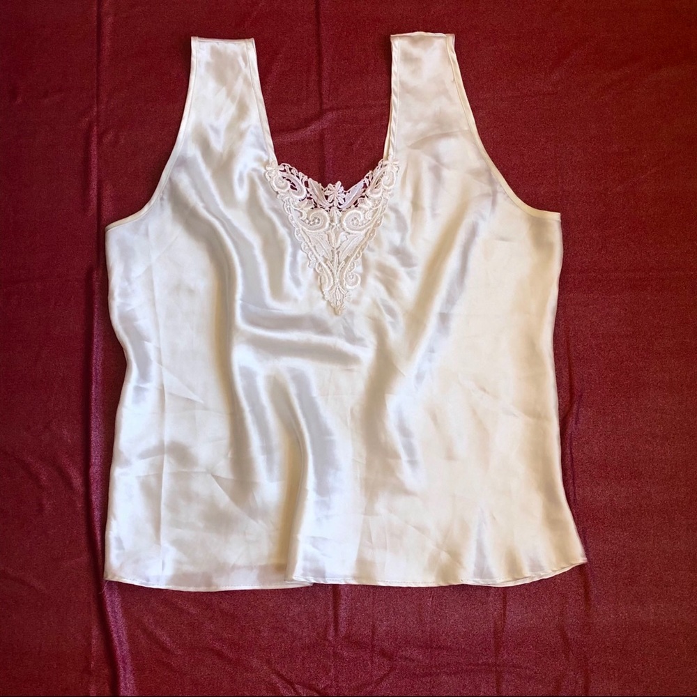 Vintage white silky tank top